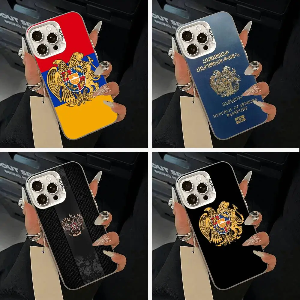 

A-Armenia Flag Passport ART Phone Case For IPhone 17 Air 16 15 14 13 12 11 Pro Max White Sliver Hard Cover