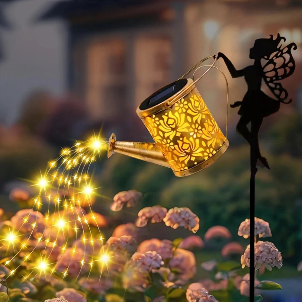 

Solar Fairy Kettle Lamp with LED String Light Waterproof Outdoor Decorative Solar Watering Can Light forYard Garden Lawn Pathway