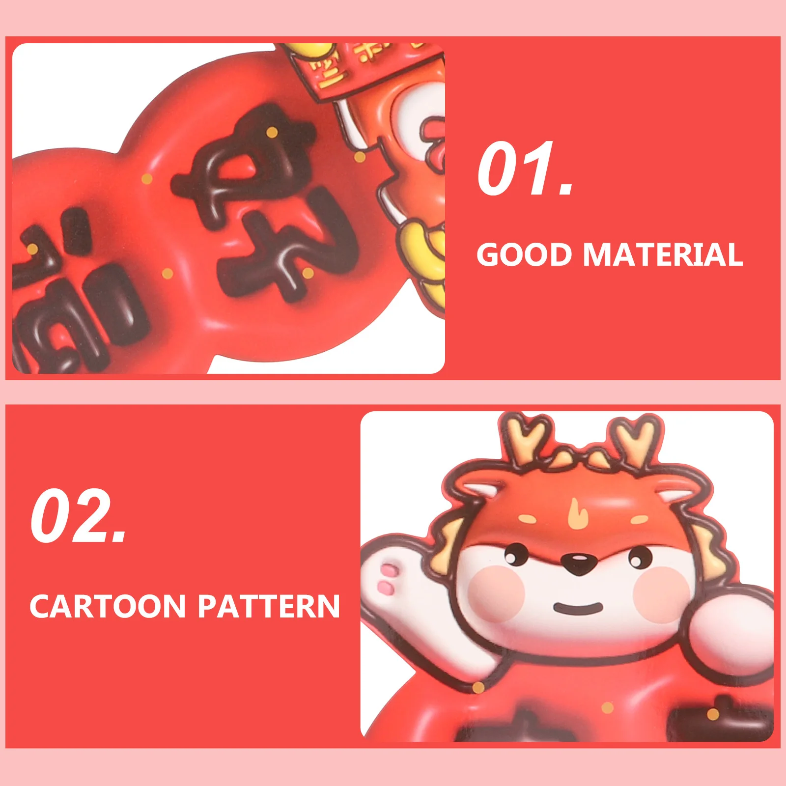 

1Set Chinese New Year Couplet Printed Dragon Year Door Couplets Festival Decoration Spring Festival Wall Couplets 2024 Front