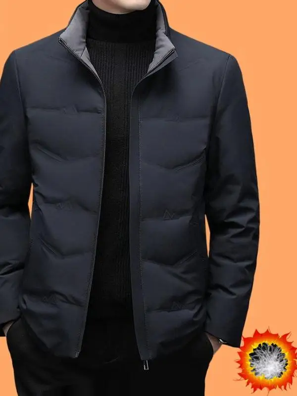 

Новая мужская зимняя куртка-пуховик с воротником-стойкой, утепленная, повседневная, белая, для зимы