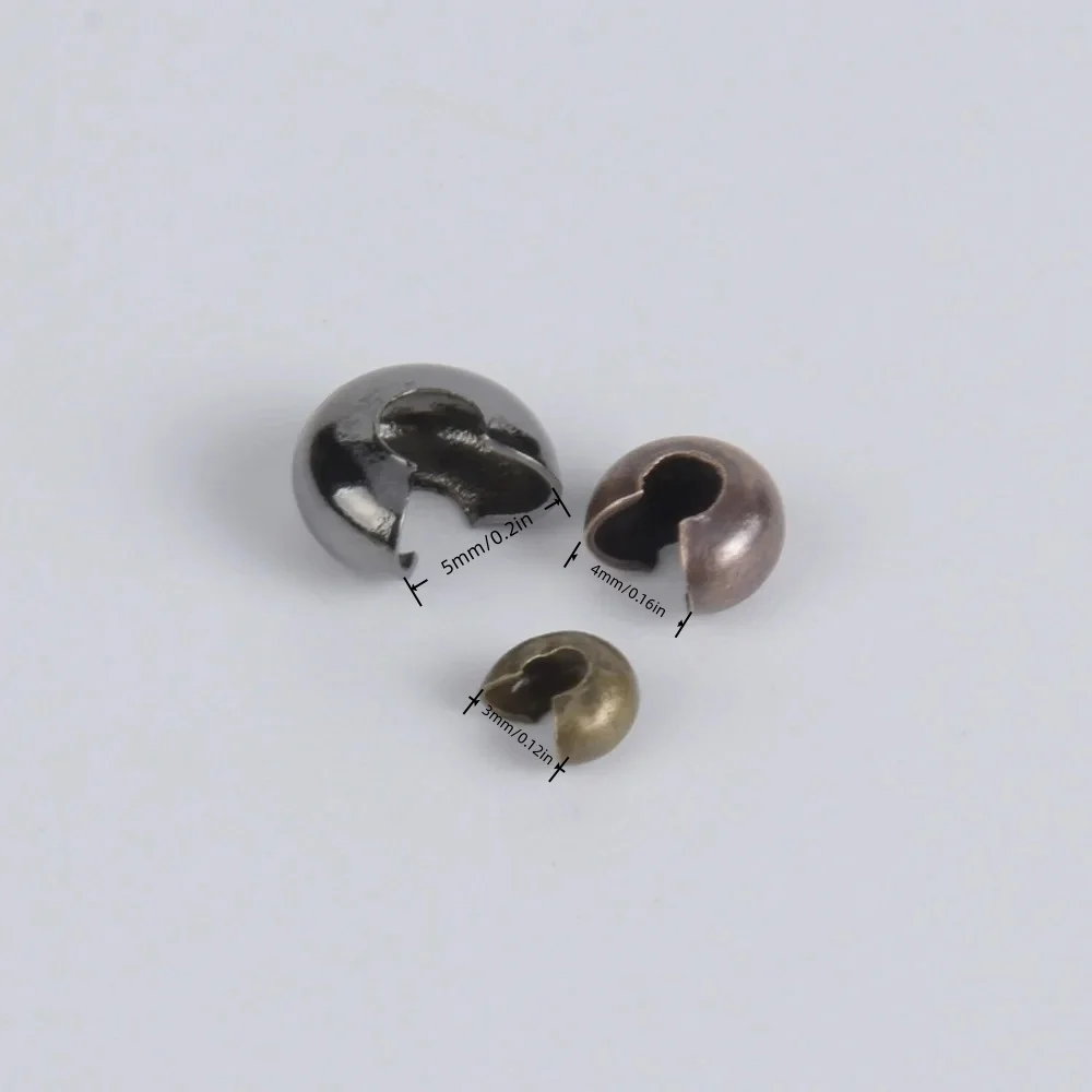 100Pcs/Lot4 5  6mm Open Crimp Covers End Beads DIY Accessories Stopper Spacer Beads For Jewelry Making Findings Supplies