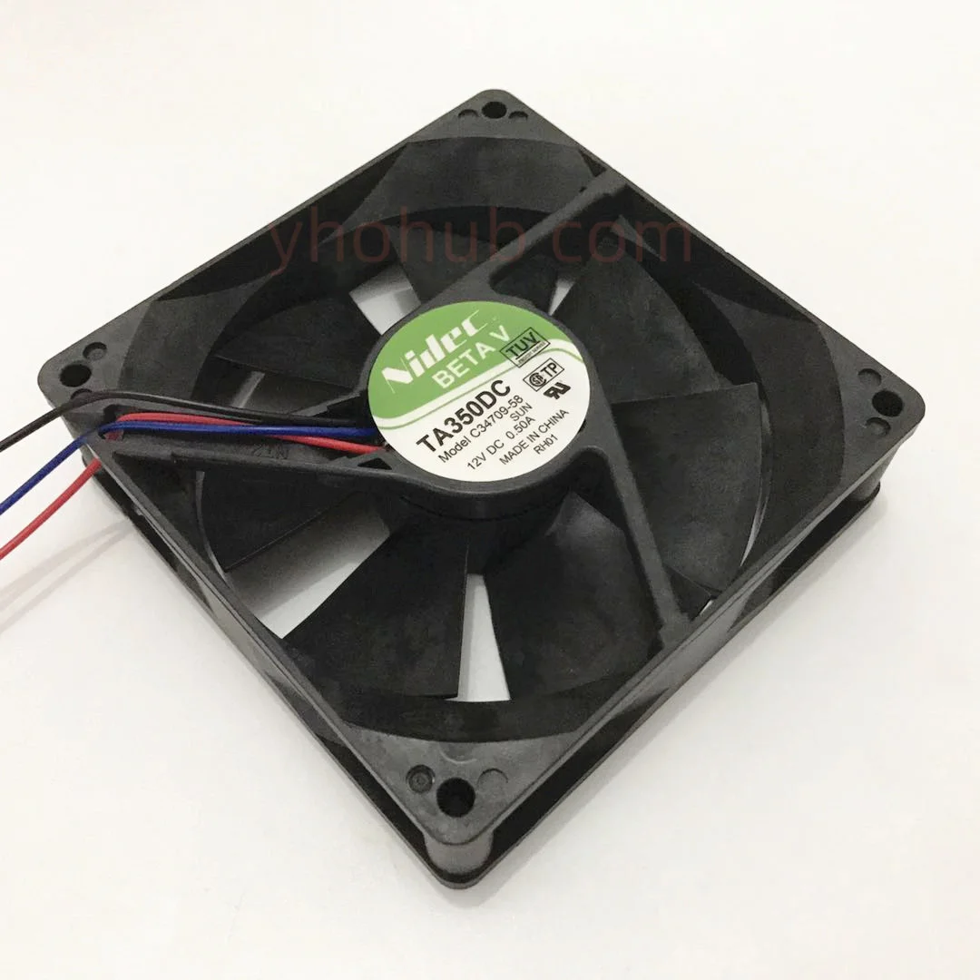 

Nidec TA350DC C34709-58 DC 12V 0.50A 3-ire 90X90X25mm Server Cooling Fan