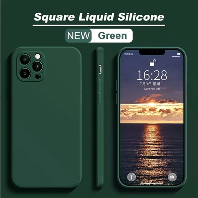 Flüssiges Silikon bunte Luxus-Handy hülle für iPhone 13 12 Mini 11 14 Pro Hülle 7 8 14 plus se 2020 x xs max xr weiche Rückseite – Detail 2