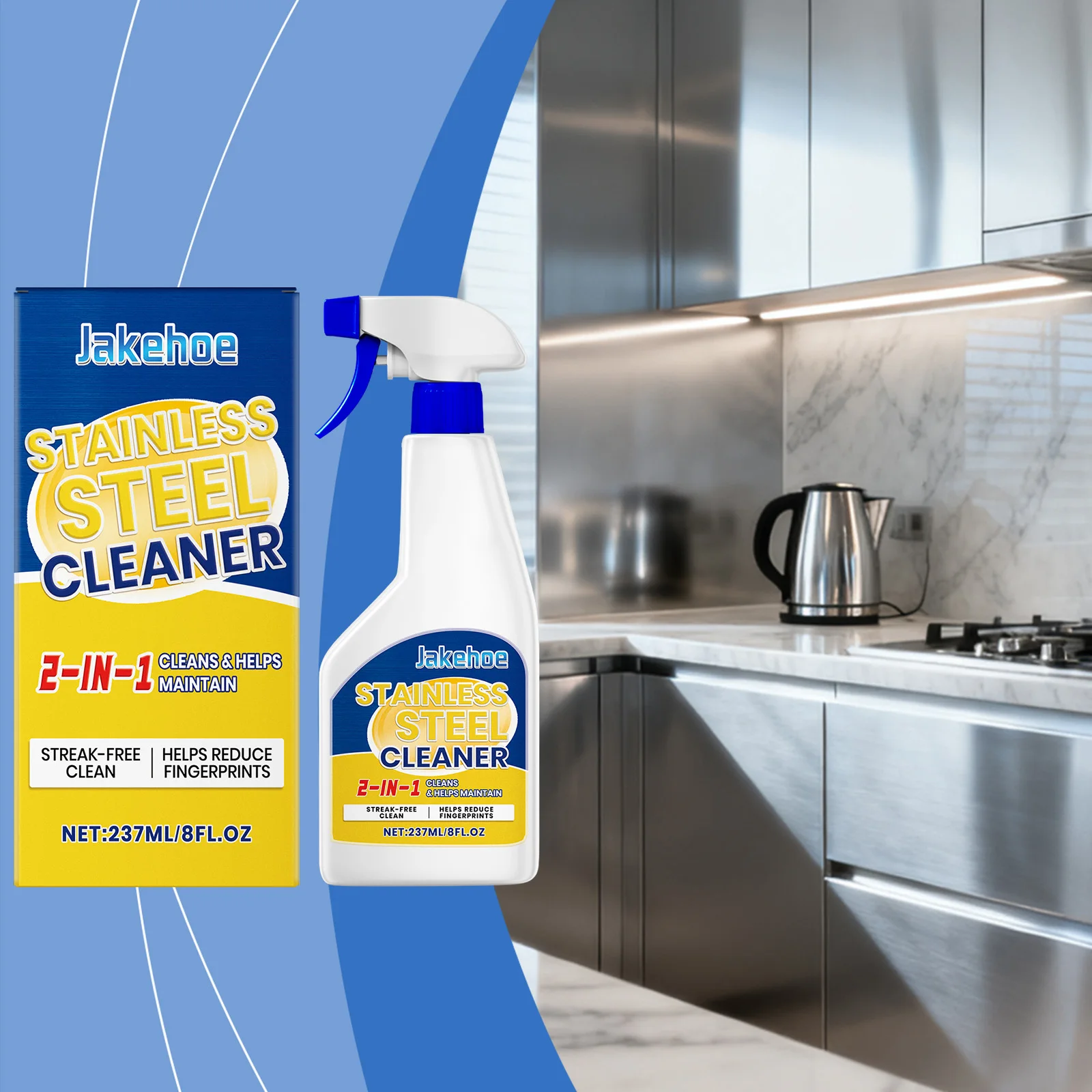 

Professional Stainless Steel Cleaner & Polish-Streak-Free & Fingerprint-Free Shine for Appliances, Sinks, Easy Daily Maintenance