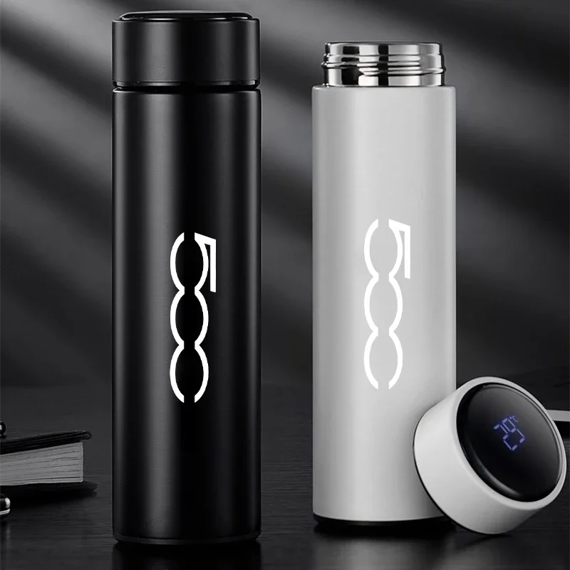 

Vacuum Flasks Digital Temperature Display LED Cup Cover for Fiat 500 500C 500X 500L Abarth 695 Stainless Leak Proof Thermoses