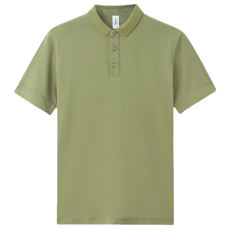 

Shenwu heavyweight summer pure cotton short-sleeved polo shirt men's split solid color combed cotton lapel men's polo shirt top