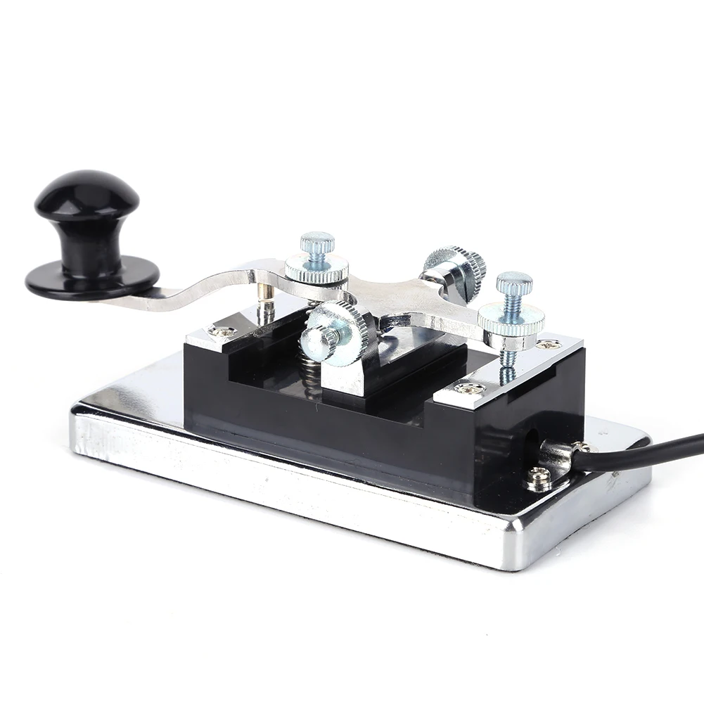

HY-K4 Stainless Steel CW Telegraph Key DIY Telegraphing Key Morse Key Shortwave Radio Communication Teaching Aids