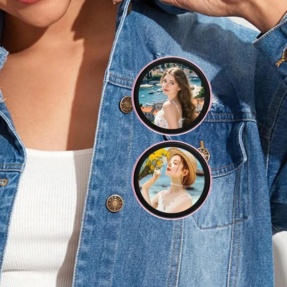 Smart Electronic Badge Customizable Digital Badge with Video Photo Display Rechargeable Clip-On Touchscreen Badge for ACG Fans