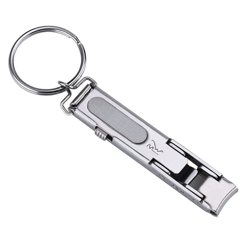 1PC Ultra-Thin Nail Clippers Collapsible Portable Travel Fingernail Keychain Nail Scissors Cutter Stainless Steel Manicure Tool