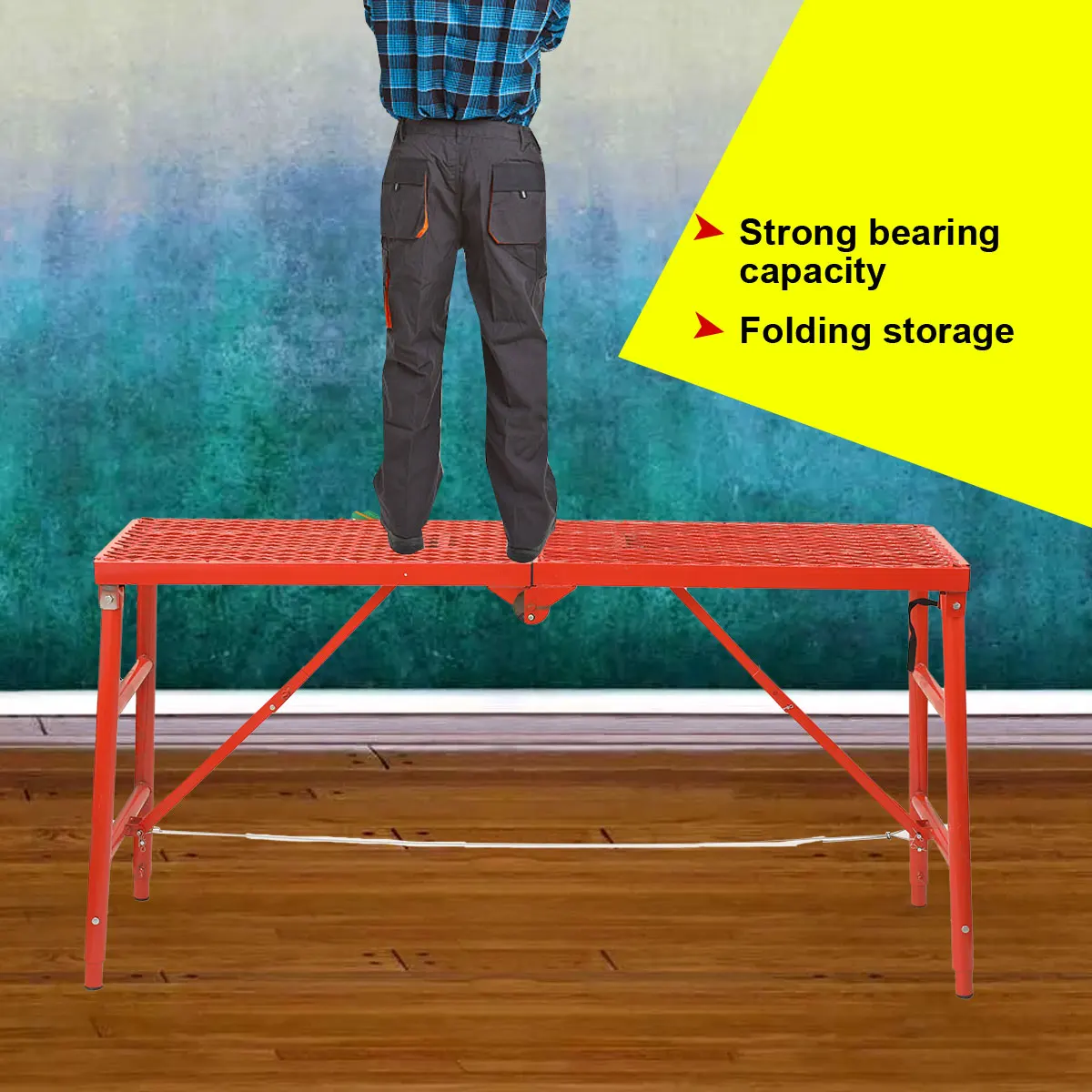 للطي منصة العمل سقالة ارتفاع قابل للتعديل الحصان البراز متعددة الوظائف الركاب البناء الهندسة سلم 150x40 سنتيمتر