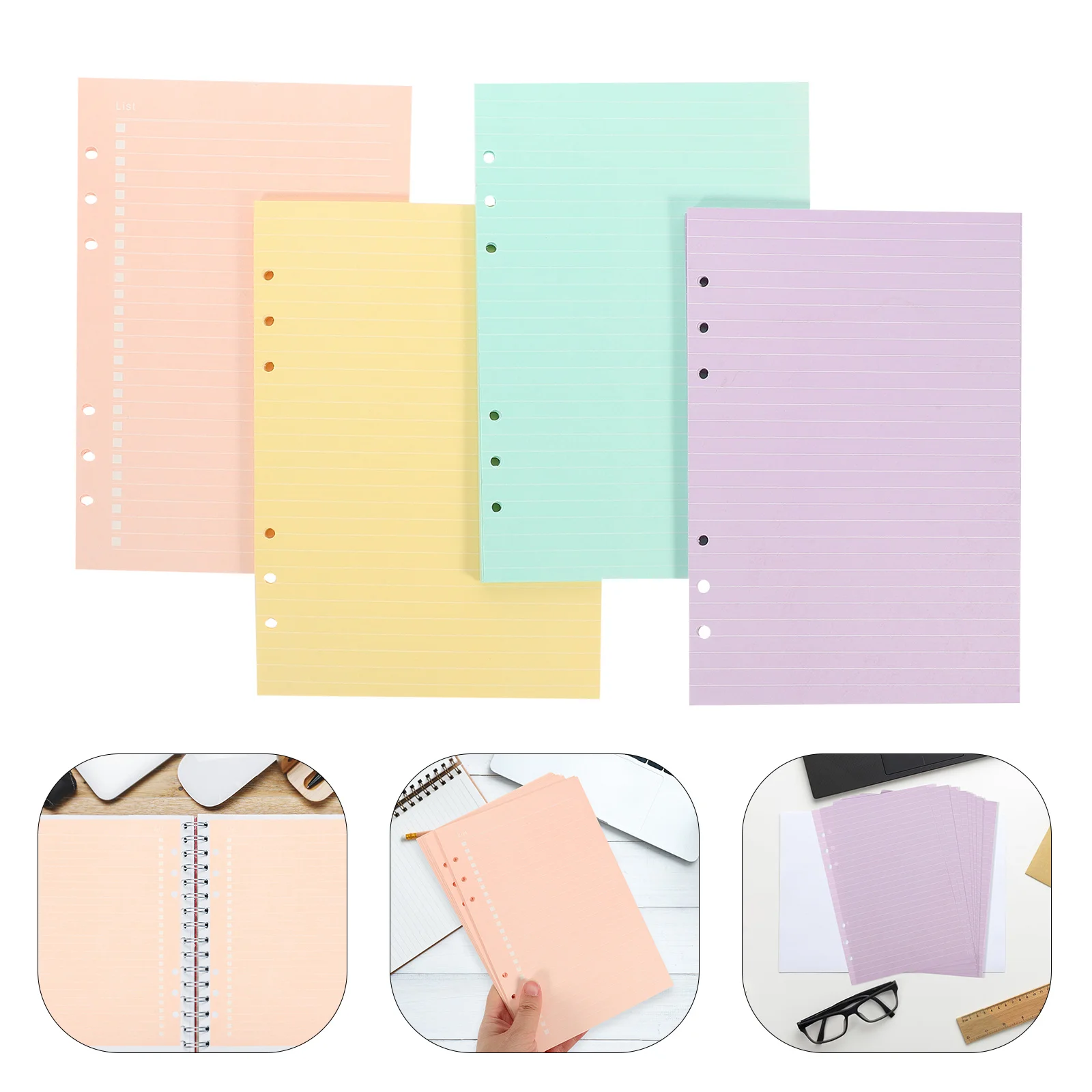 160 ورقة حشو الصفحات الورقية دفتر ملاحظات قابل للفصل عبوات إدراج مخطط اللمس السلس لتجاعيد تقارير اليوميات #4
