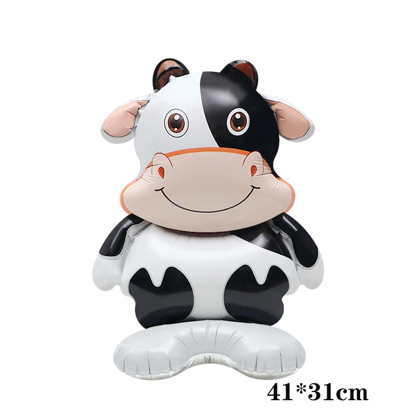 40inch Cow Theme Print Number Balloons Standing Standing walk Cow head Birthday Party Farm Animals Decor DIY Supplies