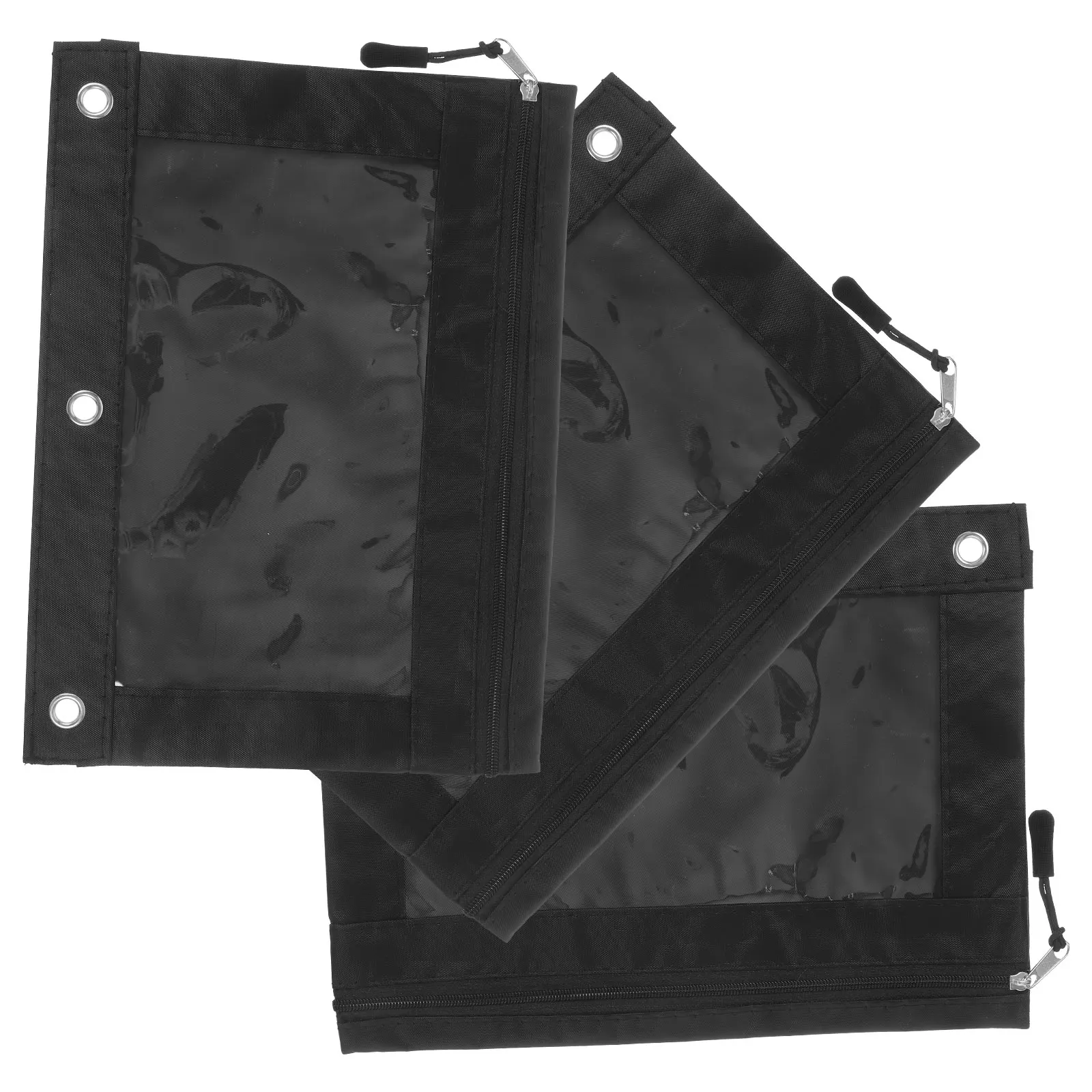 

3 Pcs Pencil Case Smooth Zipper High Capacity Zipper Binder Pouch Binder Pouch Office Large White Storage Pen Holder