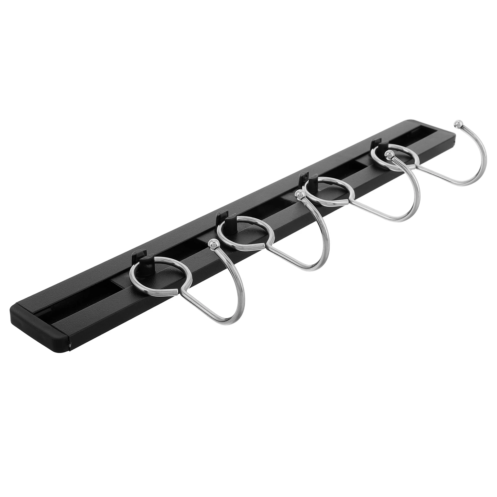 

Kitchen Utensils Hook Rack Hanger under Cabinet Rotating Holder Storage Black Tool Multifunctional Nodrill Sliding Track