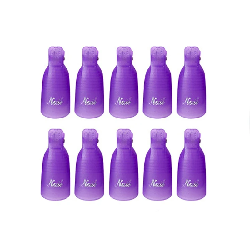 10 Teile/beutel Bunte Acryl Maniküre Kunst Getaucht Kappe Clip Nagel Reinigung Maniküre Uv Gel Nagellack Getaucht Verpackung Werkzeug Finger
