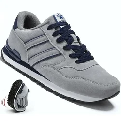 Chaussures de course respirantes en cuir pour hommes et femmes, baskets de sport légères, chaussures de marche plates décontractées, chaussures de piste, grande taille 45