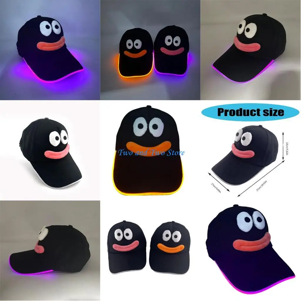 

HX6F Шляпа со светодиодной подсветкой Регулируемая светящаяся шляпа Новинка Прекрасная шляпа с узором в виде колбасы