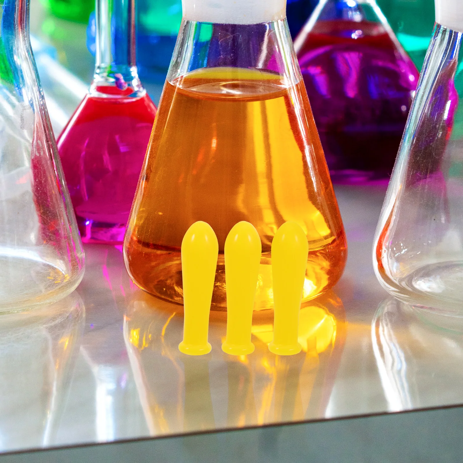 

5pcs Glass Droppers Tip Graduated Pipette Tips Silicone Caps For Lab Use Black Suction Caps Laboratory Dropper Accessories