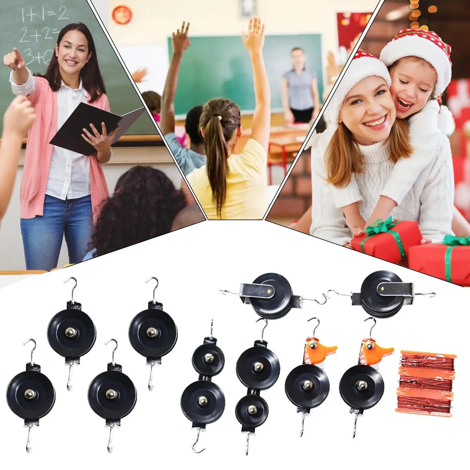 Riemenscheibenblöcke, Metall-Physik-Lehrmittel, Riemenscheibensystem für Laborexperimente zum Selbsterlernen von Gruppenstudien, Konzeptübungen