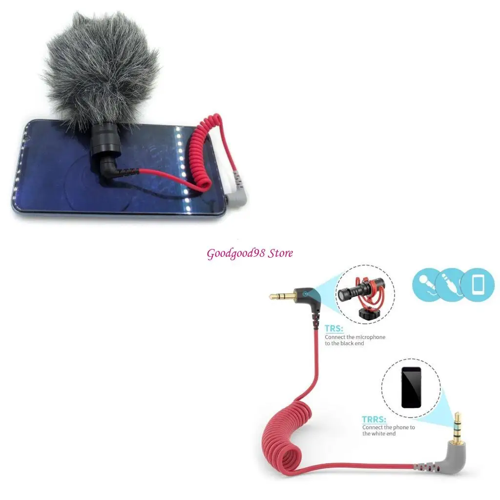 

20cm - 50cm Adjustable TRS to TRRS Microphone Cable Replacement for Rode SC7