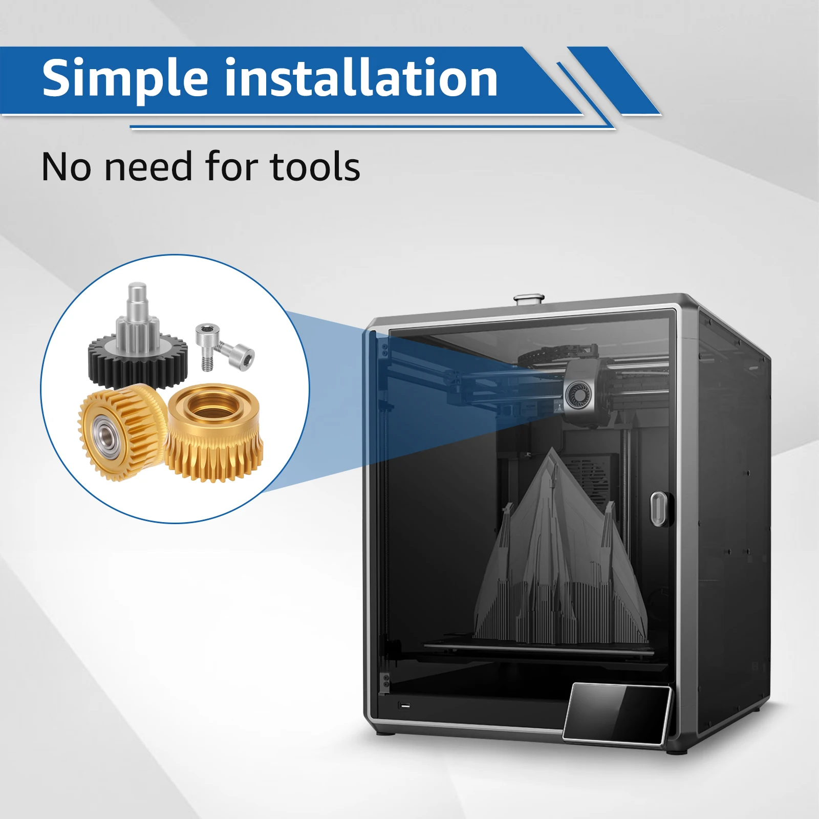 

Комплект шестерен с двойным подшипником K1 для K1/K1 Max/K1C, привод нити из закаленной стали, шестерня экструдера для аксессуаров для 3D-принтеров, запчасти