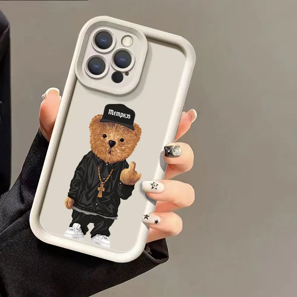 Cartoon Teddy Bear Case For Samsung Galaxy A52 A71 A55 A54 A51 A50 A73 A35 A34 A33 A32 A31 A30 A25 A24 A23 A21S A20S A13 Cover