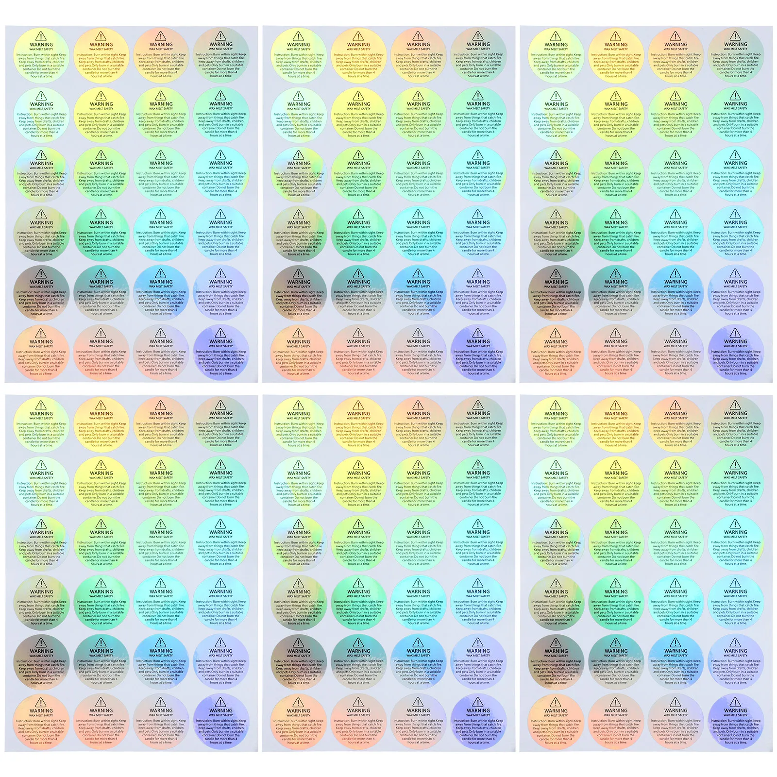 

10 листов предупреждающих этикеток, наклейки безопасности для банок с воском, стеклянных контейнеров, съемные клейкие круглые наклейки, предупреждение о опасности