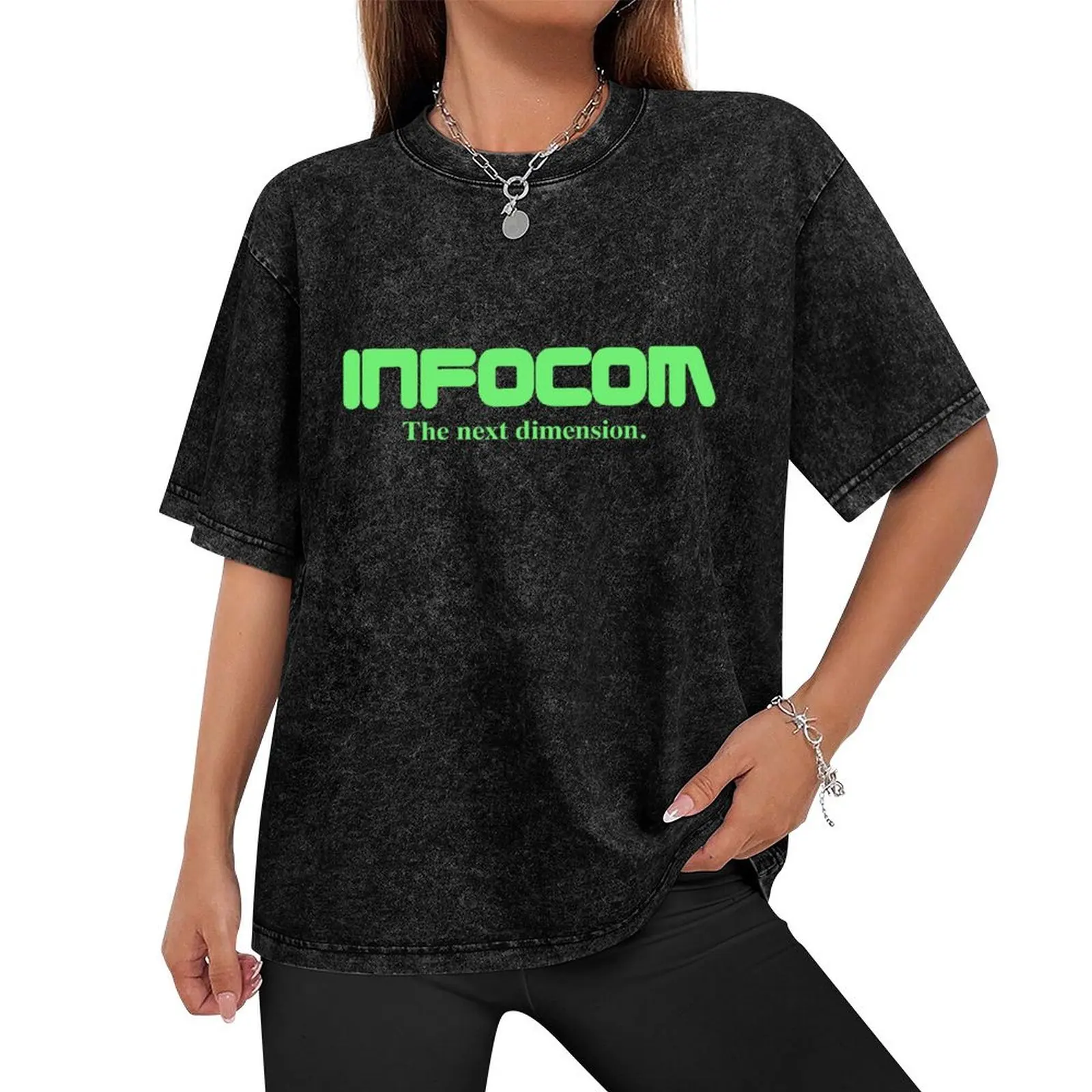 Infocom Games Logo T-Shirt summer top street wear heavy weight t shirts for men