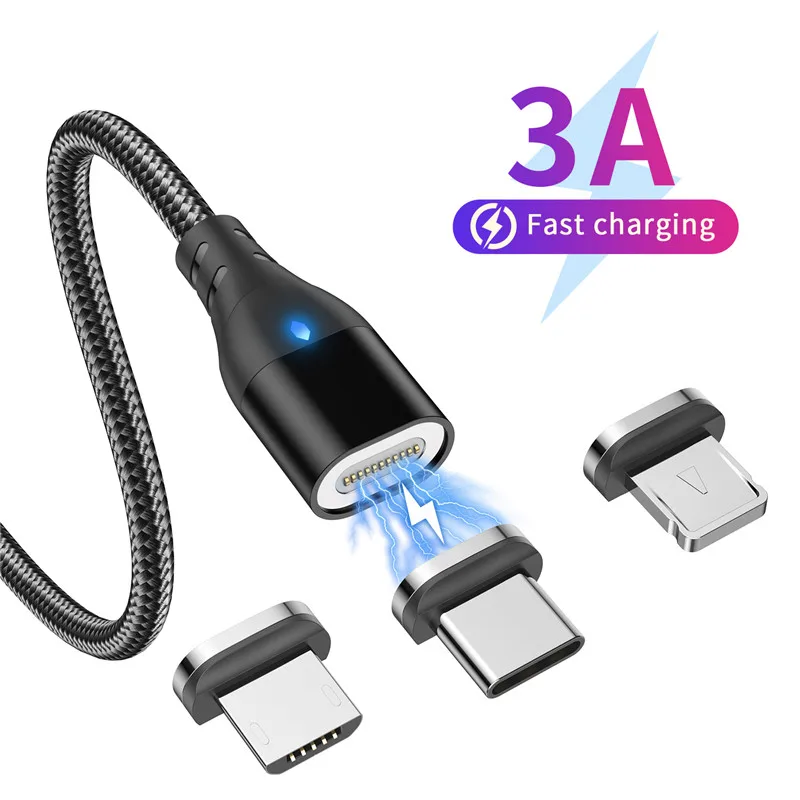 3A Magnetic Cable Type C Super Fast Charging Micro USB Cable USB C Magnet Charger For iPhone 15 14 Huawei Xiaomi Phone Wire Cord