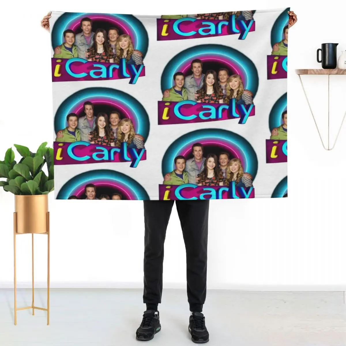 iCarly and Friends Throw Blanket Bed anime Furry Extra Large Throw Flannel Fabric Thermal Blankets