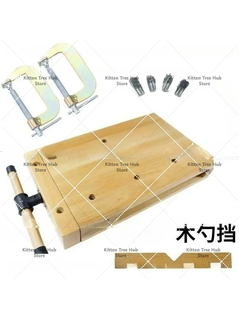 Home-use Compact Woodworking Bench Multi-purpose Desktop Craft Workbench Beech Wood