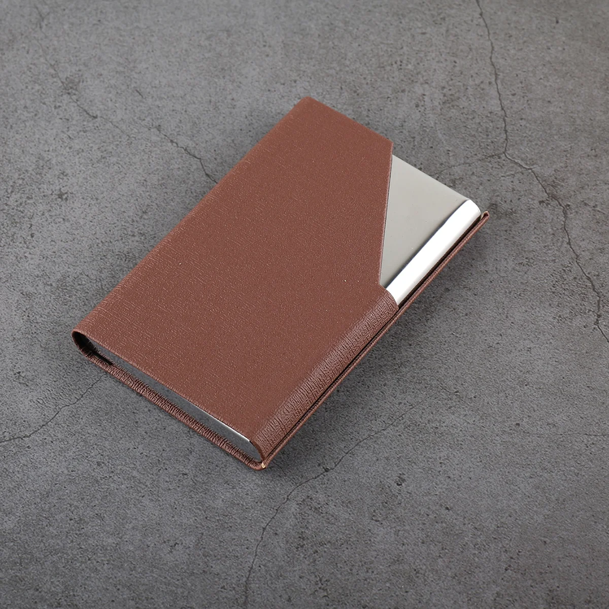Business Card Holder Luxury Wallet PU Leather Business ID Credit Card Holder For Women Men Fashion Metal Aluminum Card Case - Image 5
