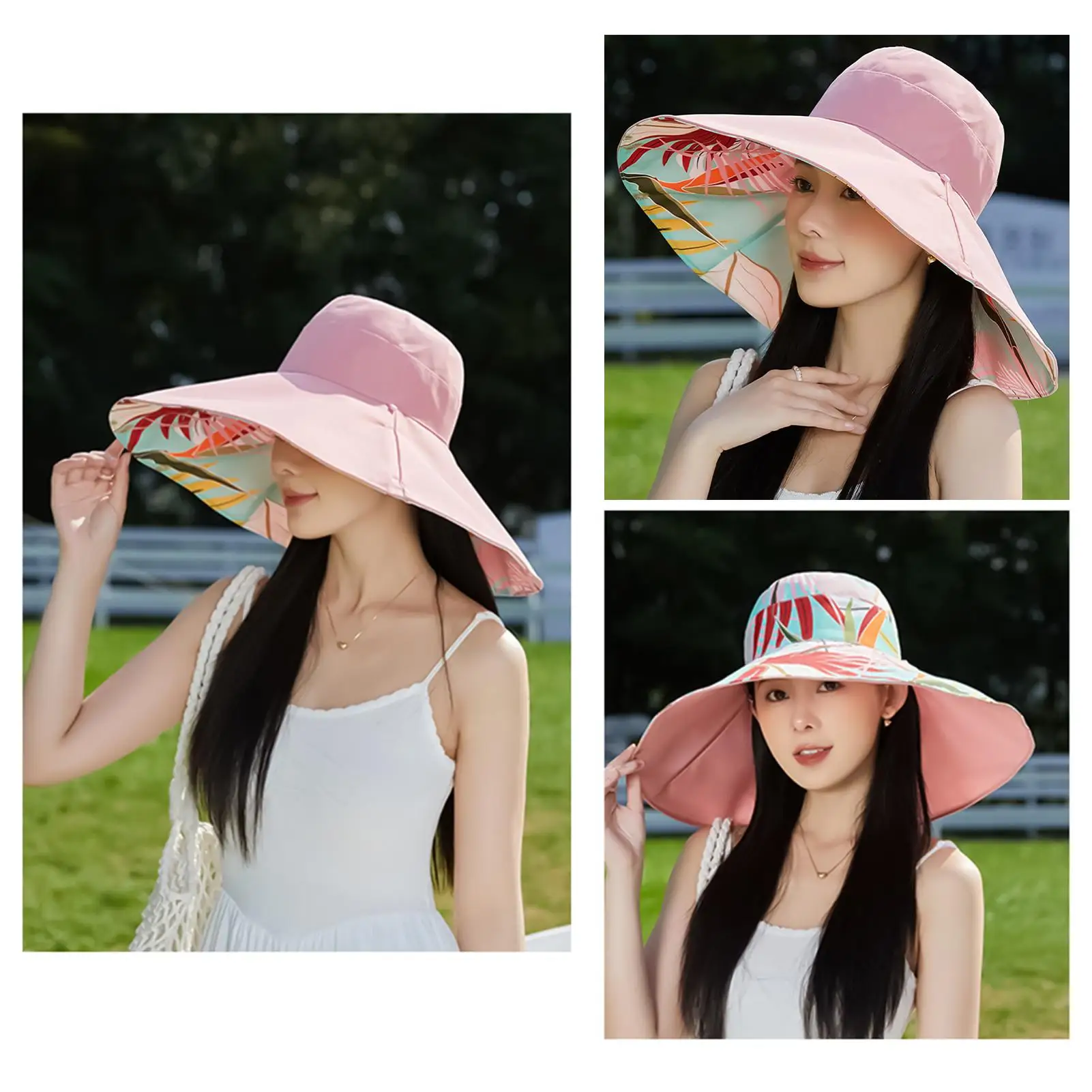 في الهواء الطلق قبعة الشمس طوي الشمس الظل قبعة الأزهار نمط Sunhat الملابس والاكسسوارات لتسلق الدراجات في الهواء الطلق جولف النساء