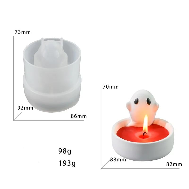 Suspended Little Ghost Candlestick Silicone Mold DIY Aromatherapy Gypsum Candle Pendant Resin Epoxy Mold Home Decoration Storage