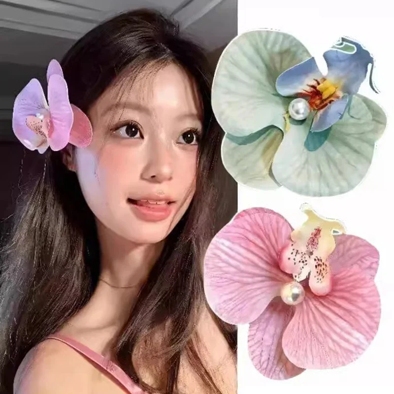 Jepit Rambut Kecil Anggrek Bohemian Aksesori Jepit Rambut Musim Panas