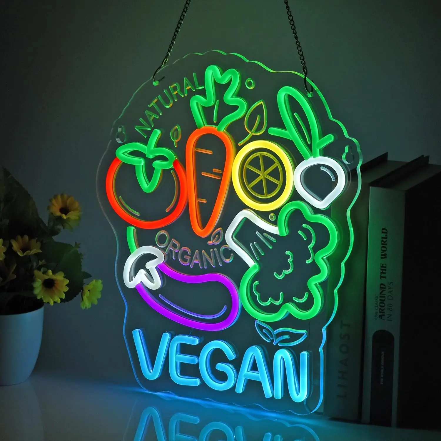 Vegan Neon Sign LED Neon Light Wall Art Decor for Business Restaurant Shop Store Bar Cafe Party Home Gift for Friend USB Powered