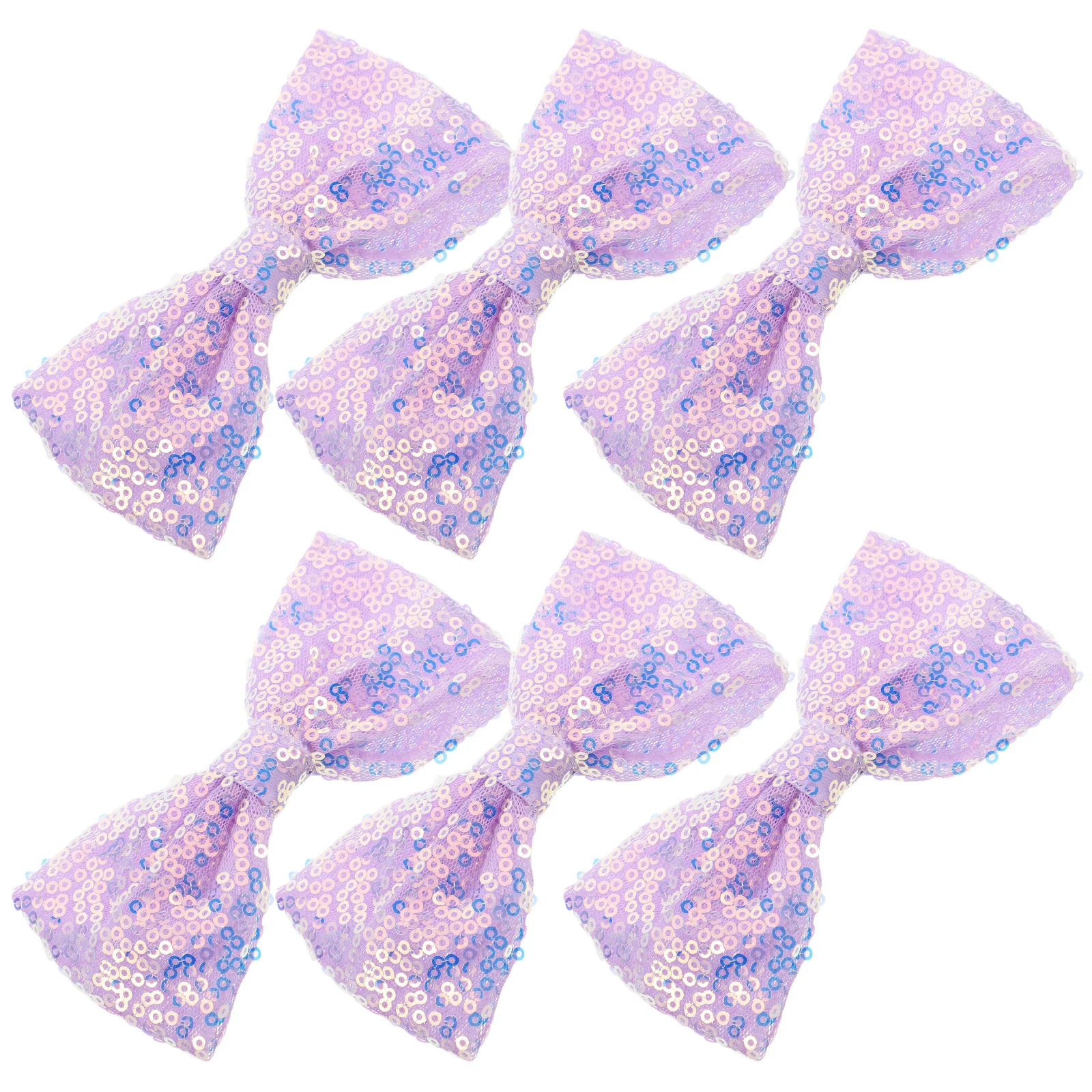 

6pcs Glitter Bows For Girls Sparkly Sequin Bow Barrettes Non-Slip Kids Hair Clips Comfortable Party School Everyday Children'S