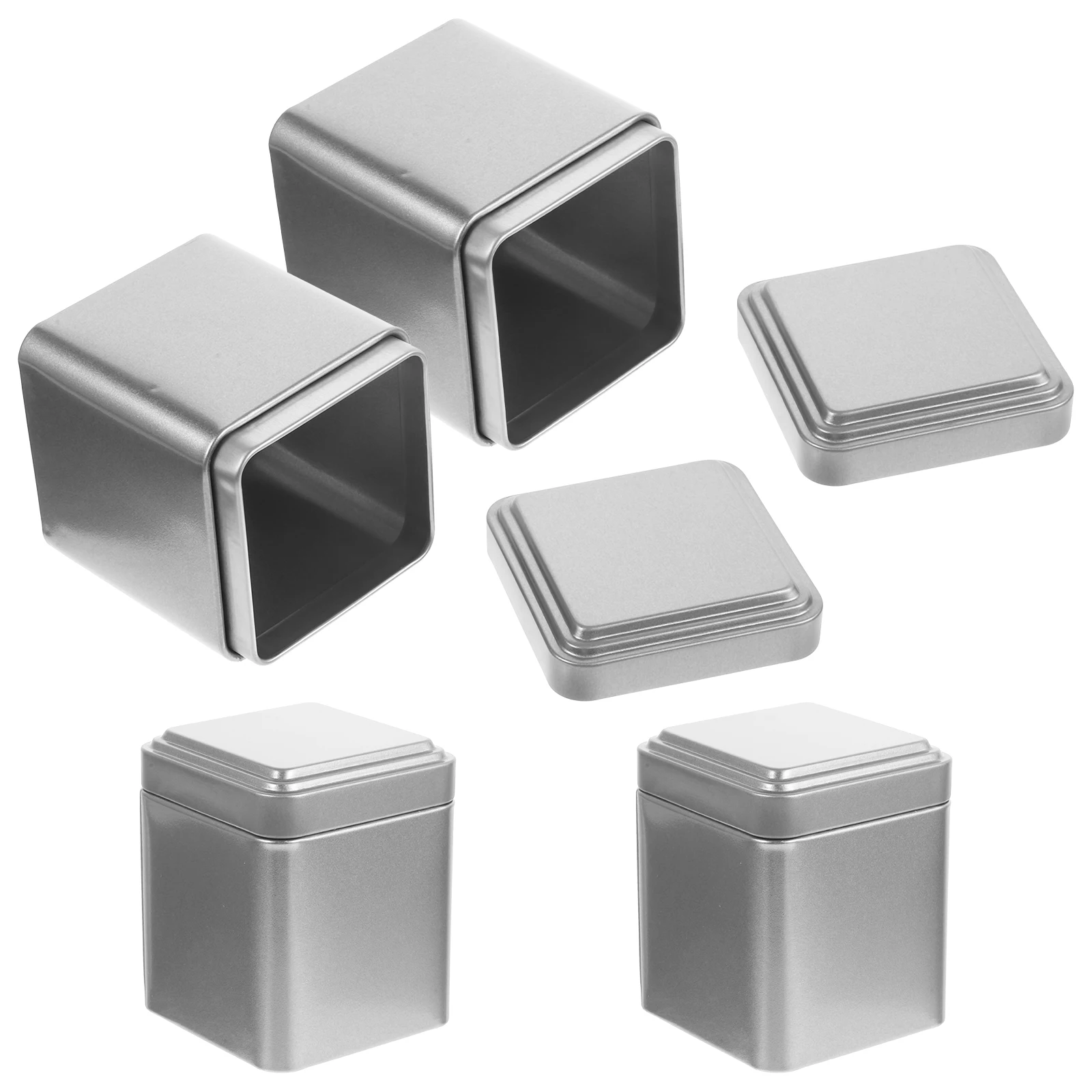

4 Pcs Silver Small Tinplate Candy Gift Boxes 50g Sealed Tea Containers Elegant Design Natural Simplicity Comfortable Touch