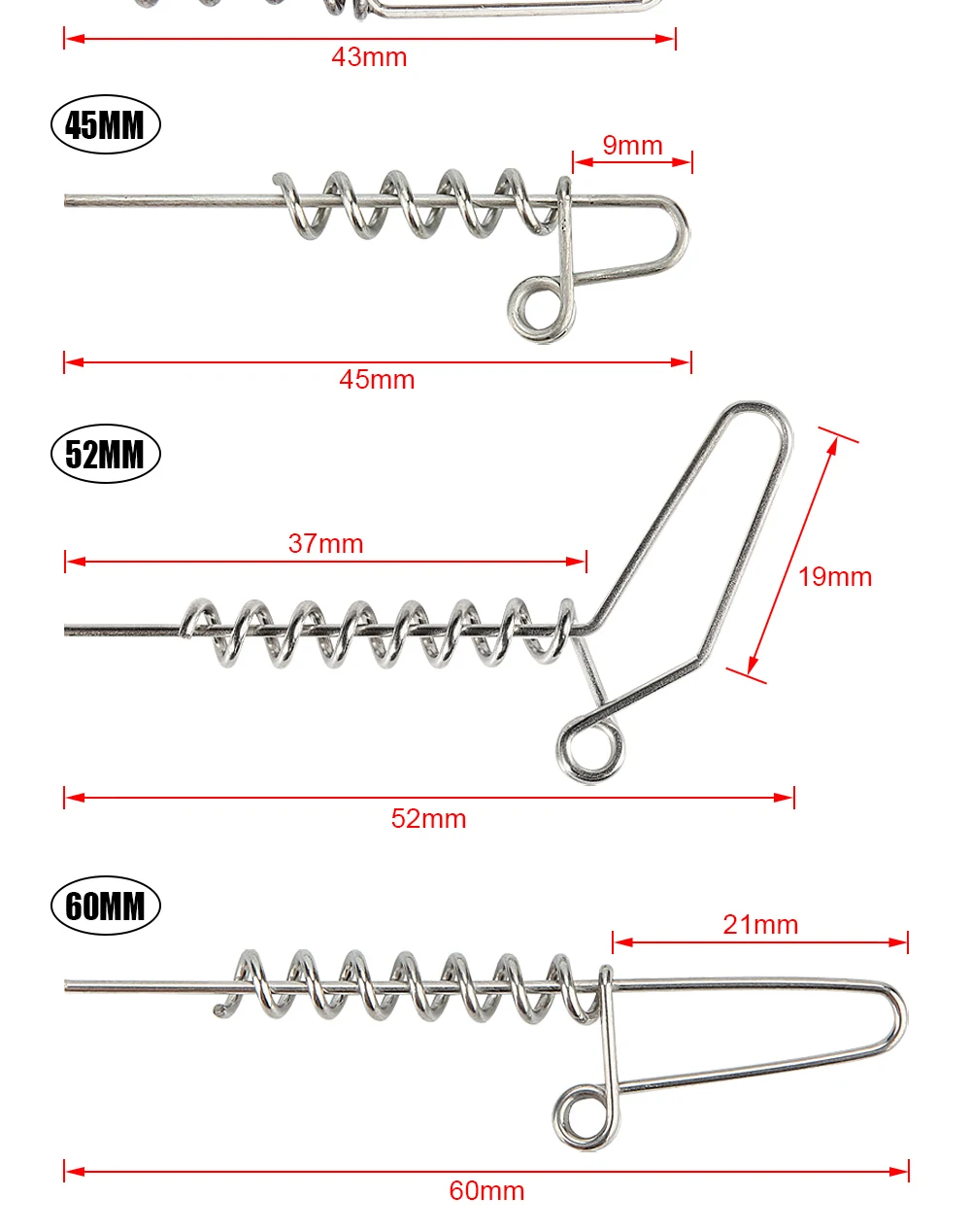 Rosewood Soft Bait Centering Pin Fishing Lure Spring Fixed Lock Multi-Depth Shallow Screw Needle Shad Tools Stainless Steel