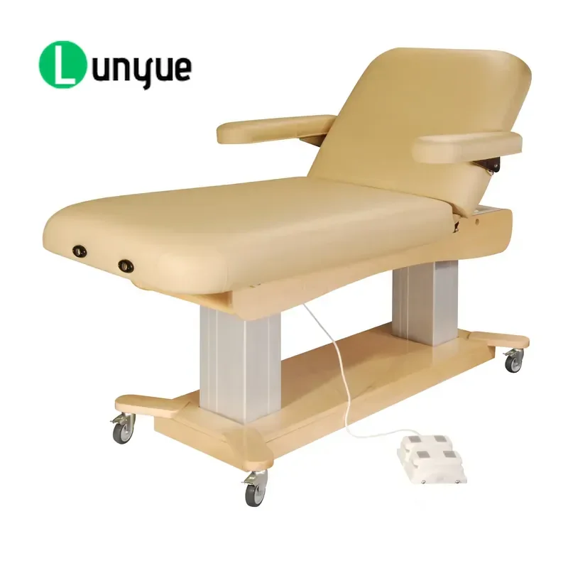 Electric Lifting Massage Bed Double Post Adjustable Bed Modern Therapy Sofa Custom Professional Spa Furniture