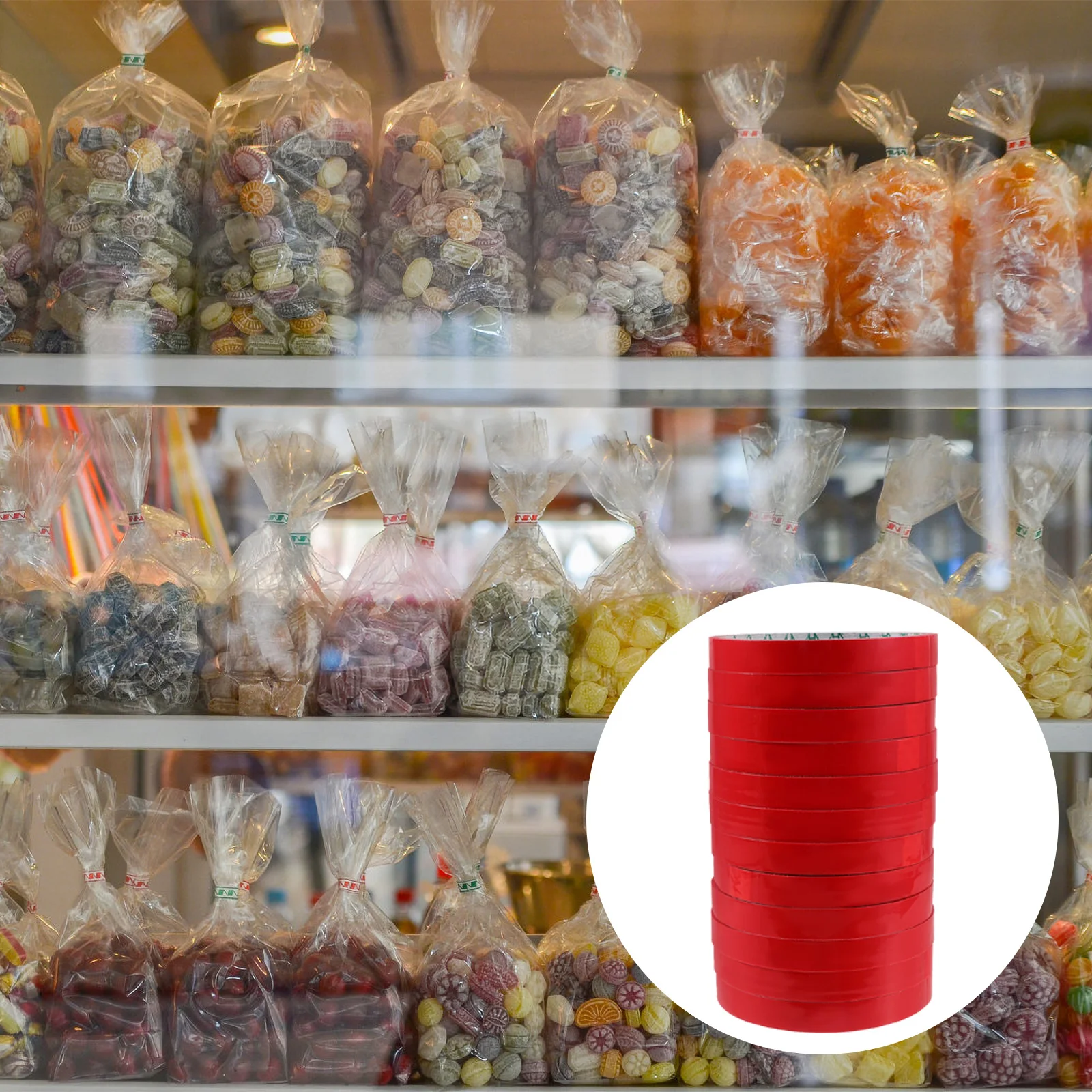 12 Uds cinta de sellado sellador de bolsas marrones embalaje de paquetes Bopp para cintas de envío