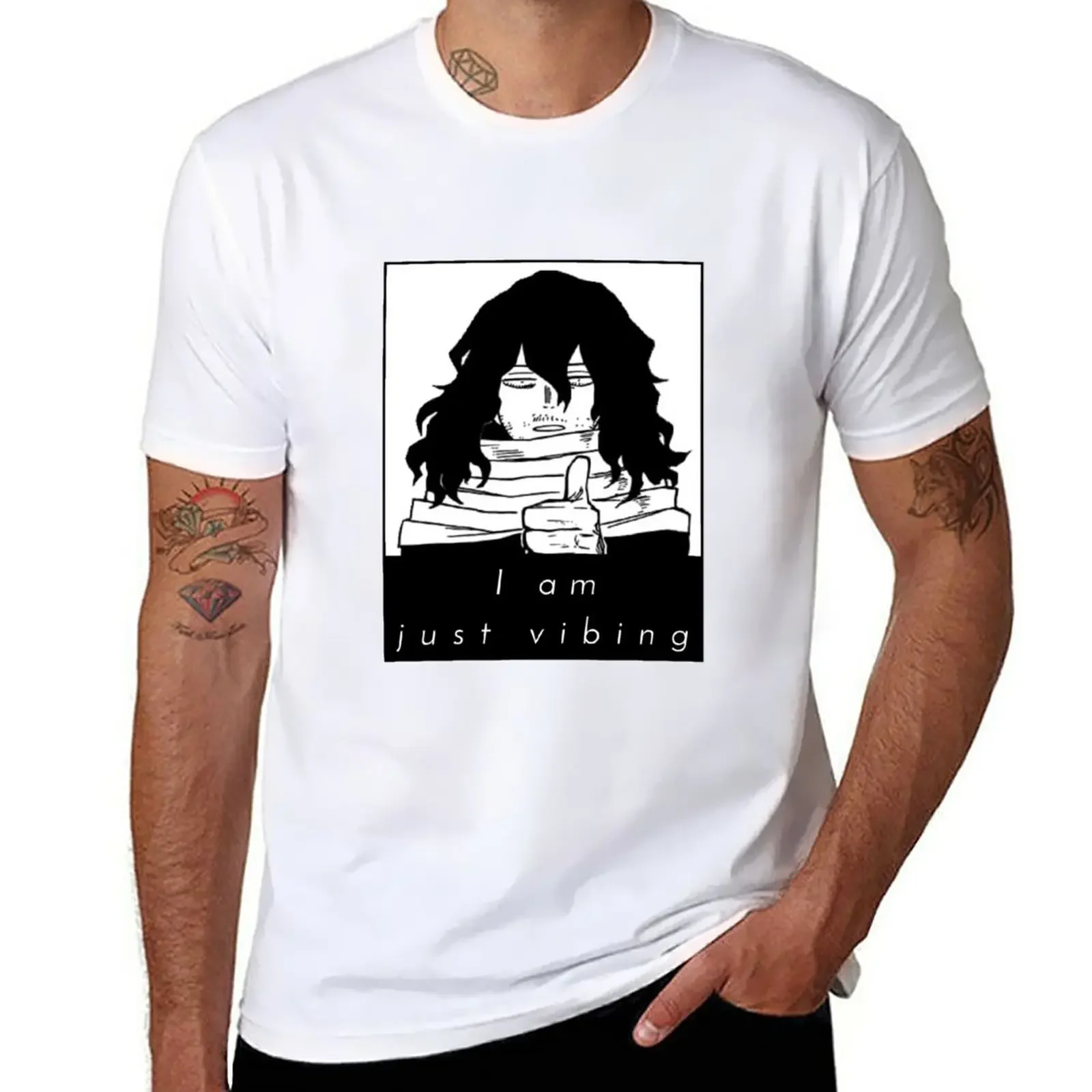 aizawa i am. just vibing T-Shirt quick-drying oversized anime clothes T-shirts for men cotton