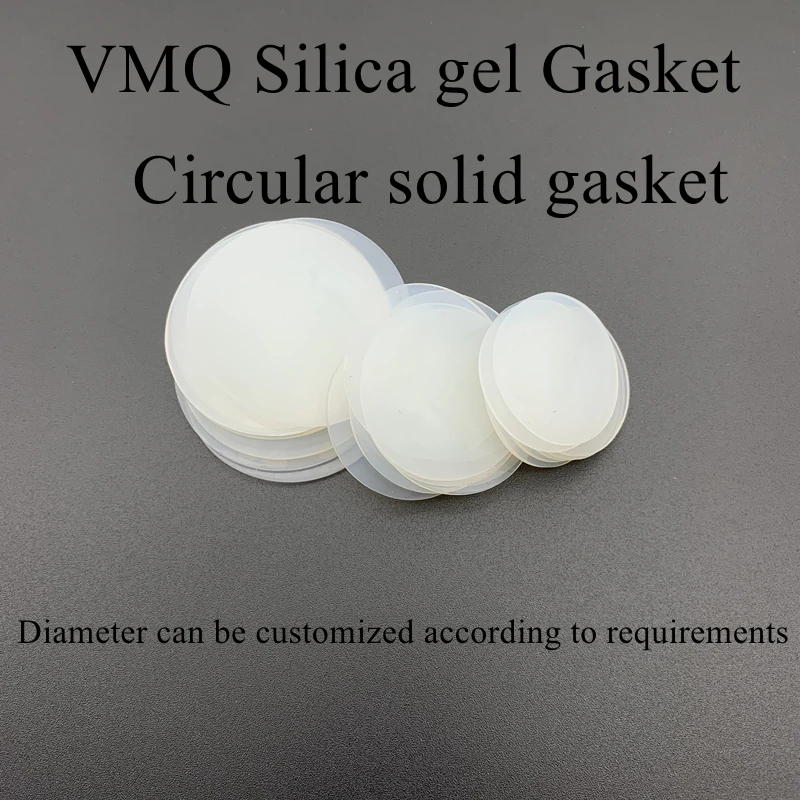 20pcs White Solid Round Silicone VMQ Rubber Sheet Seal Gaskets Pad Dia 8-100mm Thick 1/2/3/4/5mm