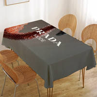Prada French Rectangle Tablecloths French Oilcloth Spill Proof Wipe Off Fabric Elegant Home Table Decor