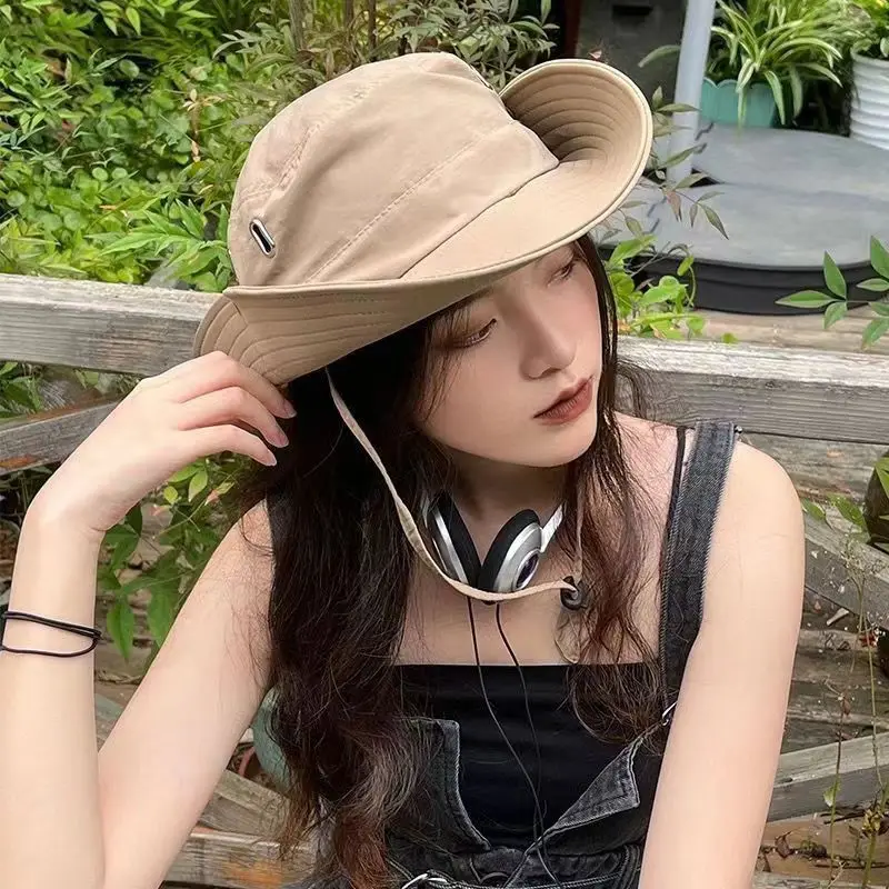 Women Bucket Hat Outdoor Fishing Hiking Sunshade Sun Hat Fisherman Hat Foldable Snapback UV Protection Male Safari Cap