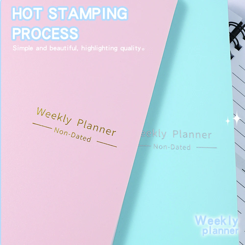 Weekly Planner Undated Spiral Agenda A5 Notebook Planner Daily Plan To Do List Handbook Stationery Office School Supplies