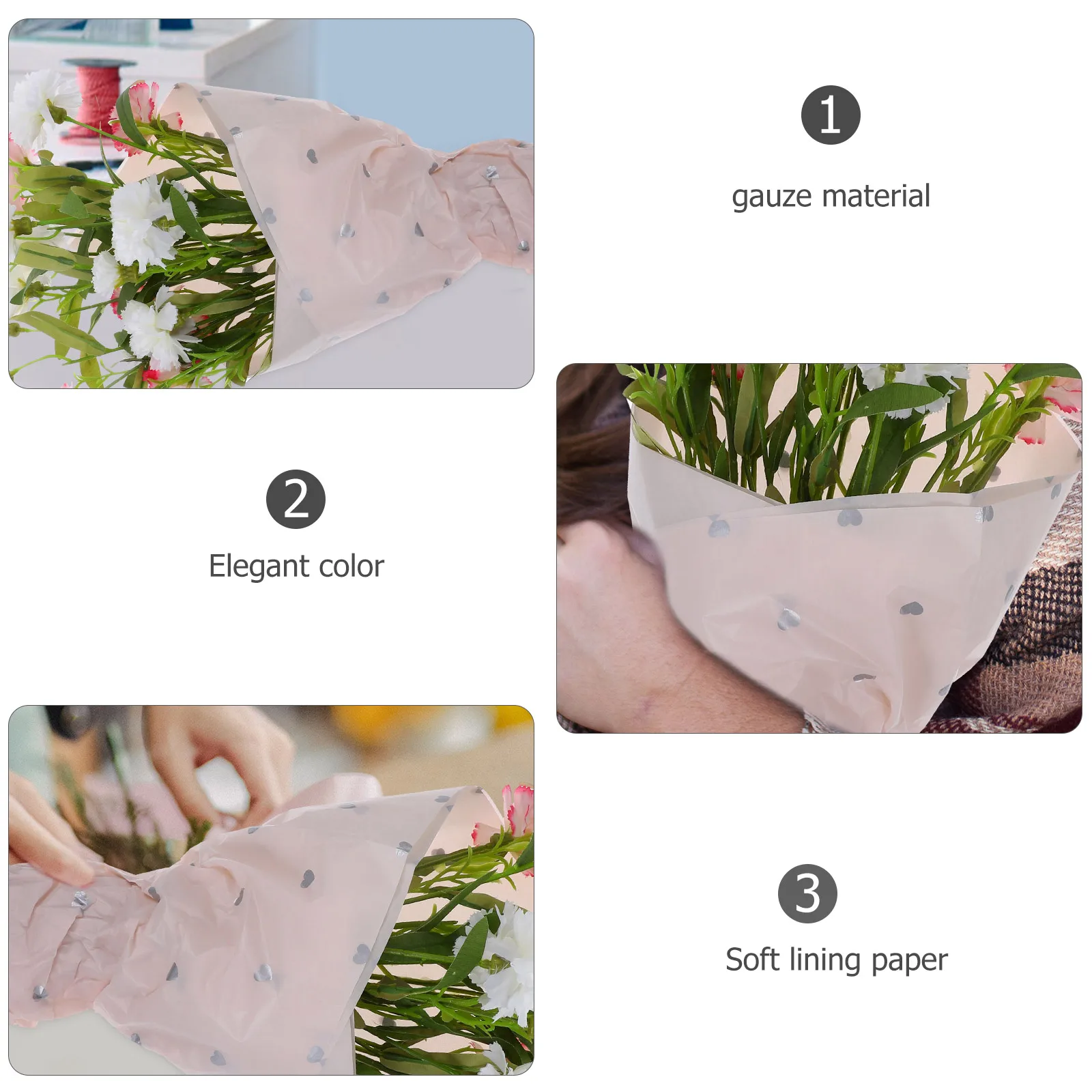 

28 Sheets Heart Shaped Tissue Paper Pink Silver Gifts Decorative Lining Crafts Birthday Party Wedding Packaging