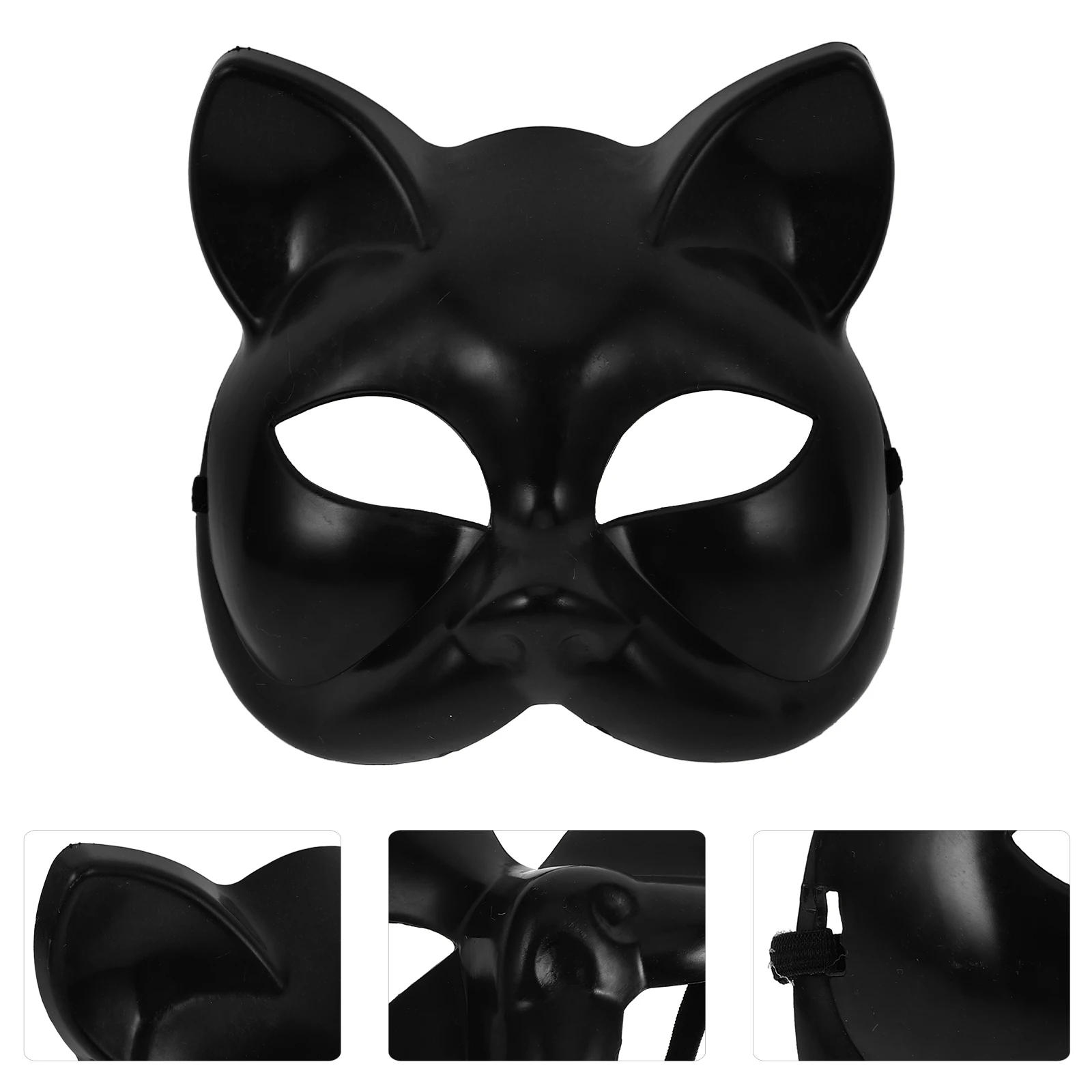 

Blank Mask Black Furry Animal Mini Masks Masquerade Costume Cat Cosplay Water Proof