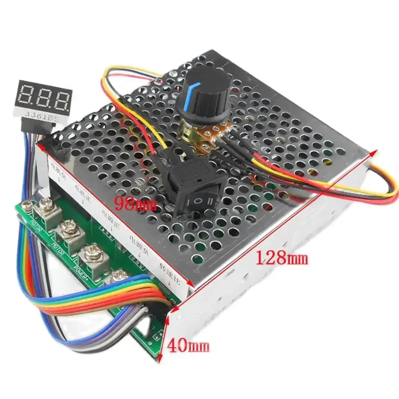 12V 24V 36V 55V 100A 15KHZ DC Brush Motor Two-way Speed Controller With Switch Potentiometer 270 Degrees, 0-100% Adjustable