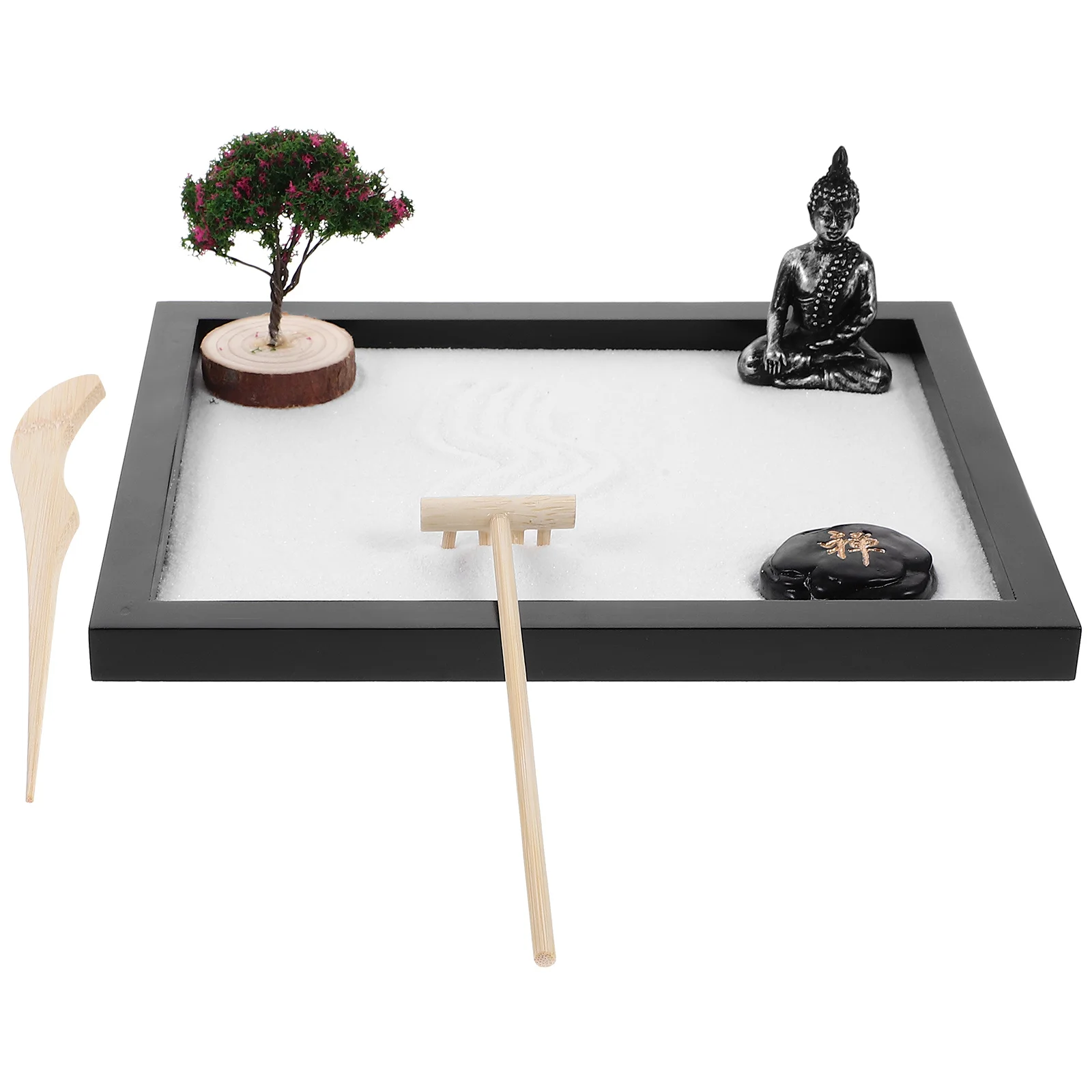 

1 Set Buddha Sand Tray Decoration Zen Garden Kit For Desk Decorative Sandbox Office Home Tabletop Ornament Micro Landscape Decor